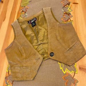 Tan leather vest